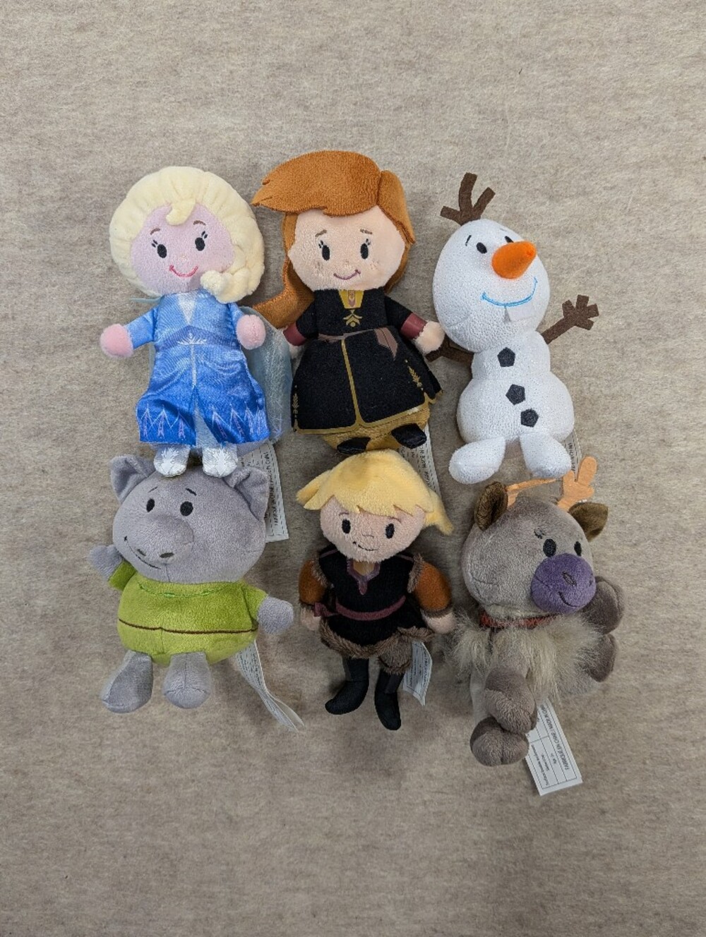 Set Of 6 Disney Frozen Mini Plush Characters Stuffed Animals Elsa Anna Olaf Gift